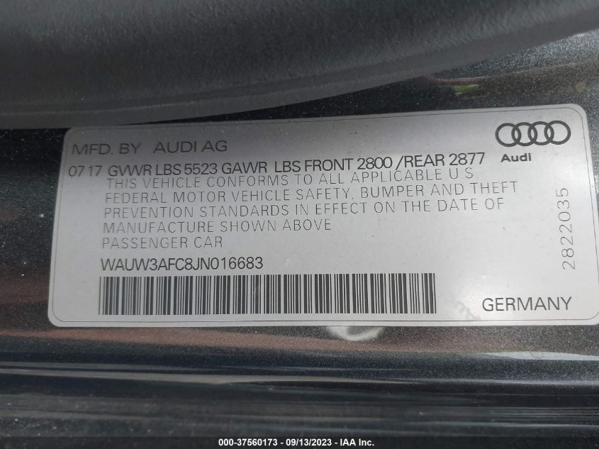 2018 AUDI A7 PREMIUM PLUS - WAUW3AFC8JN016683