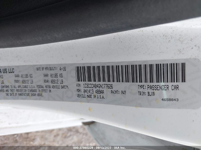 2016 CHRYSLER 200 LIMITED - 1C3CCCAB4GN177626