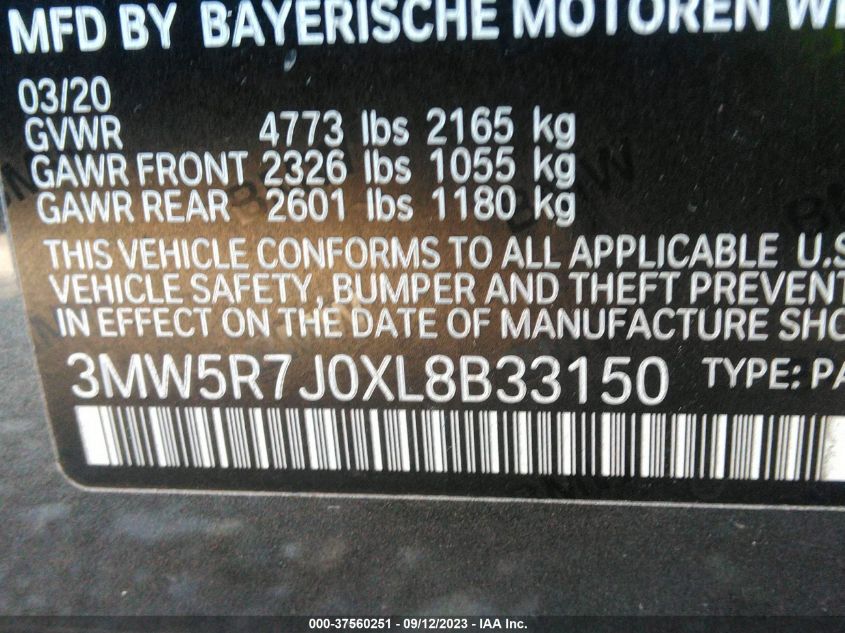 3MW5R7J0XL8B33150 BMW 3 Series 330I XDRIVE 9