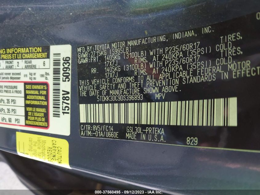 2013 TOYOTA SIENNA LE - 5TDKK3DC9DS396893