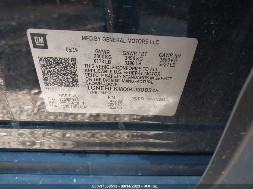 2019 CHEVROLET TRAVERSE LS - 1GNERFKWXKJ308345