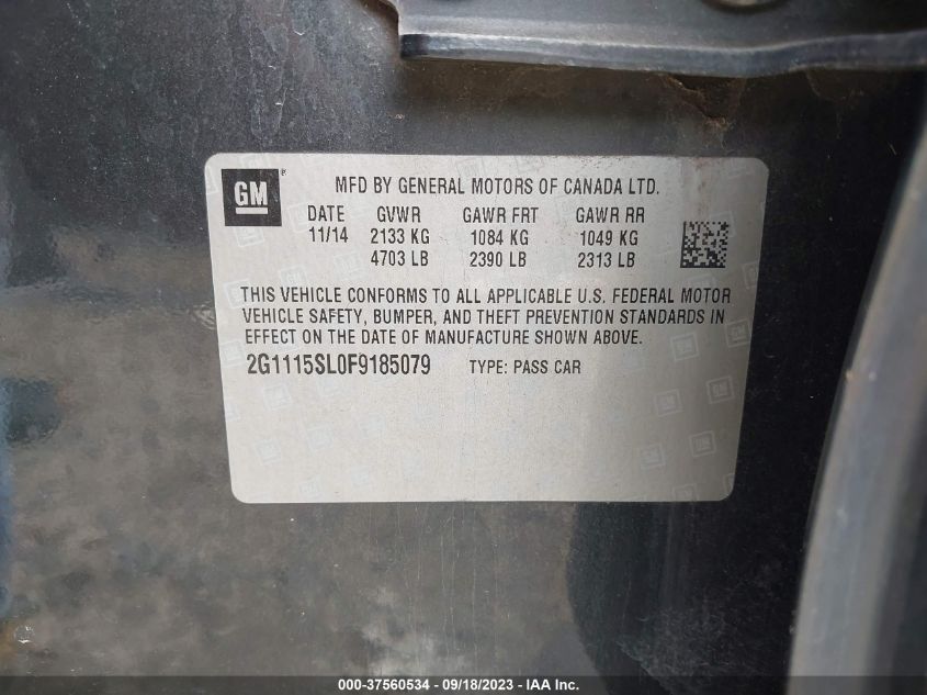 2015 CHEVROLET IMPALA LT 2G1115SL0F9185079