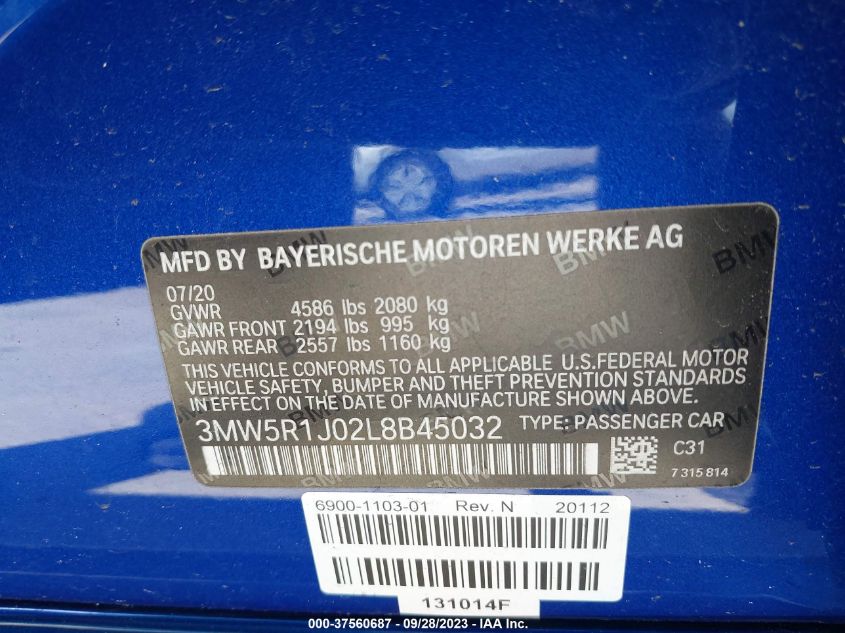 3MW5R1J02L8B45032 BMW 330i   9