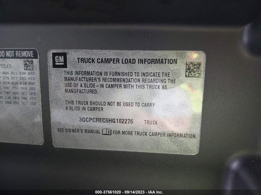 2017 CHEVROLET SILVERADO 1500 LT - 3GCPCREC6HG102276