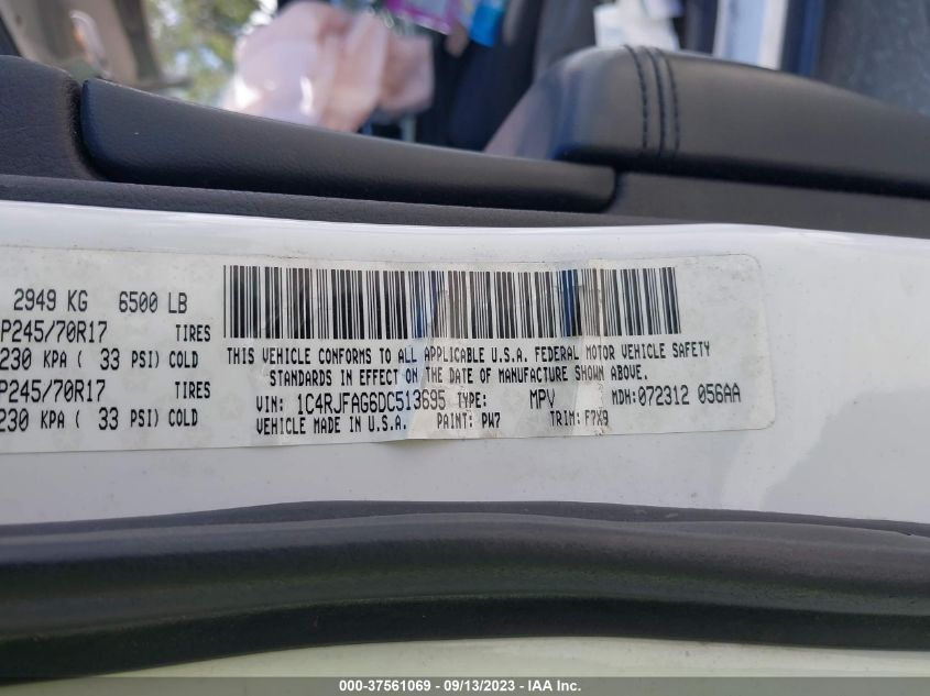 2013 JEEP GRAND CHEROKEE LAREDO - 1C4RJFAG6DC513695