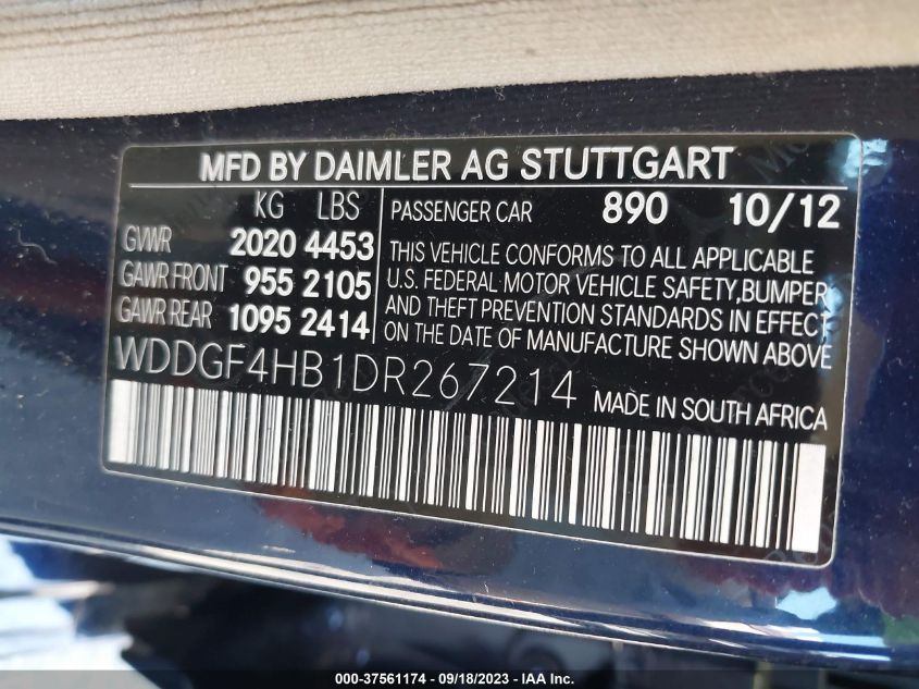 2013 MERCEDES-BENZ C-CLASS C 250 - WDDGF4HB1DR267214