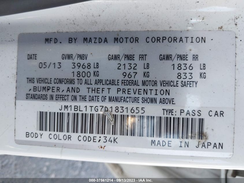 2013 MAZDA MAZDA3 I SV - JM1BL1TG7D1831655