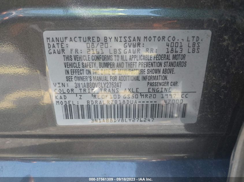 2020 NISSAN SENTRA SR - 3N1AB8DV8LY276247