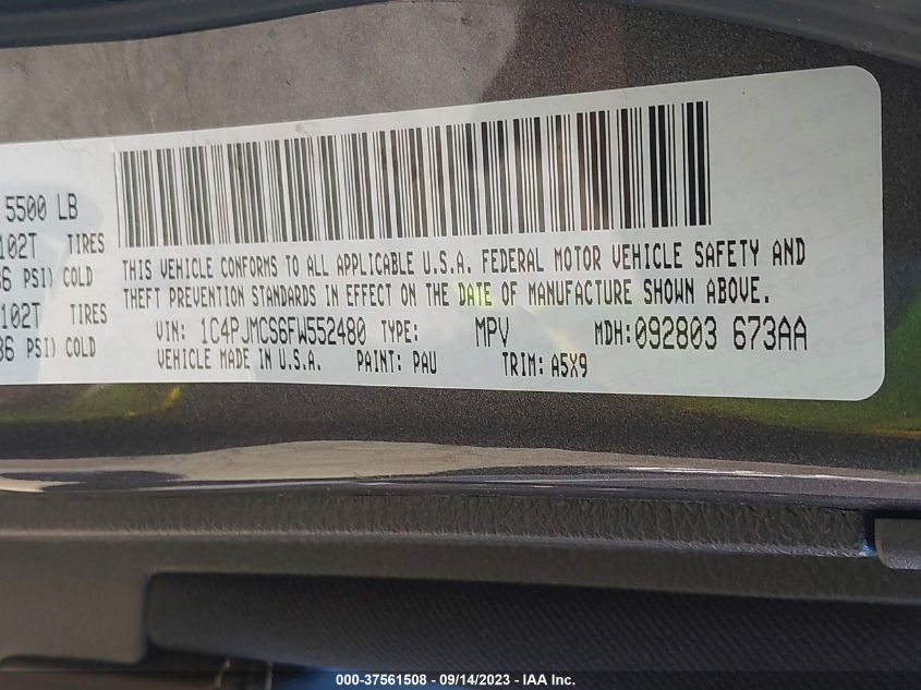 2015 JEEP CHEROKEE LATITUDE - 1C4PJMCS6FA552489