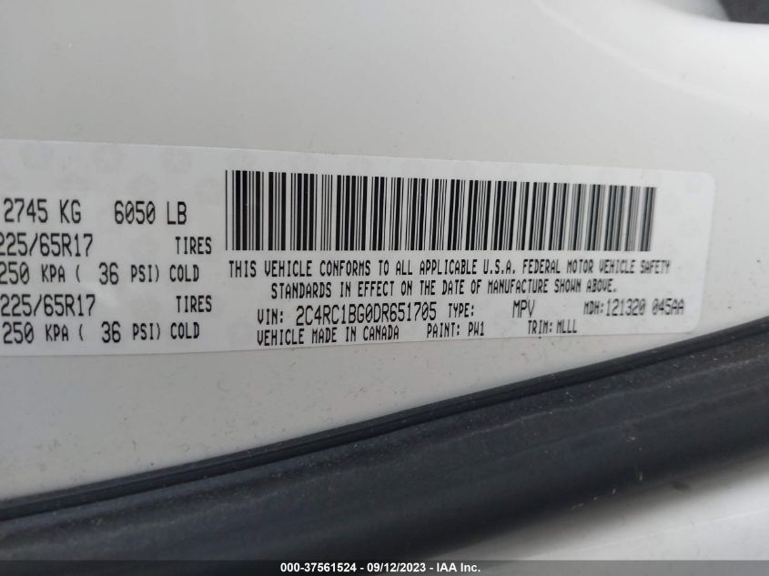2013 CHRYSLER TOWN & COUNTRY TOURING - 2C4RC1BG0DR617050