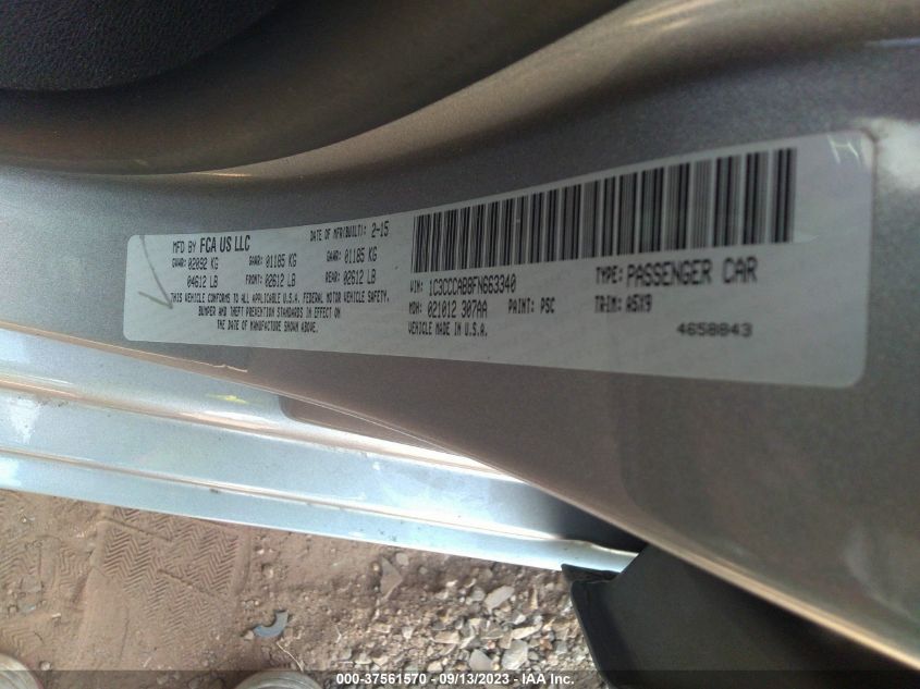 2015 CHRYSLER 200 LIMITED - 1C3CCCAB8FN663340