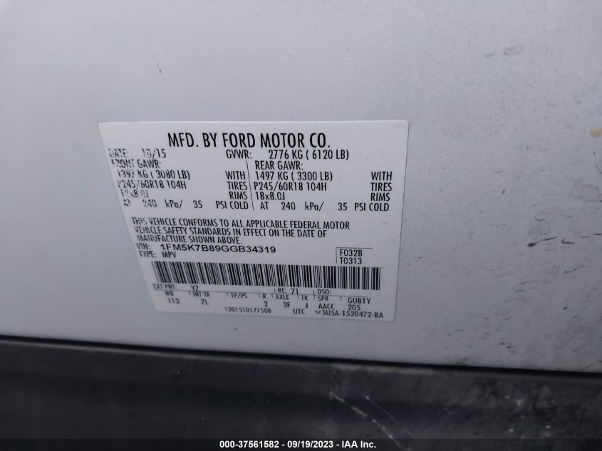 2016 FORD EXPLORER BASE - 1FM5K7B89GGB34319