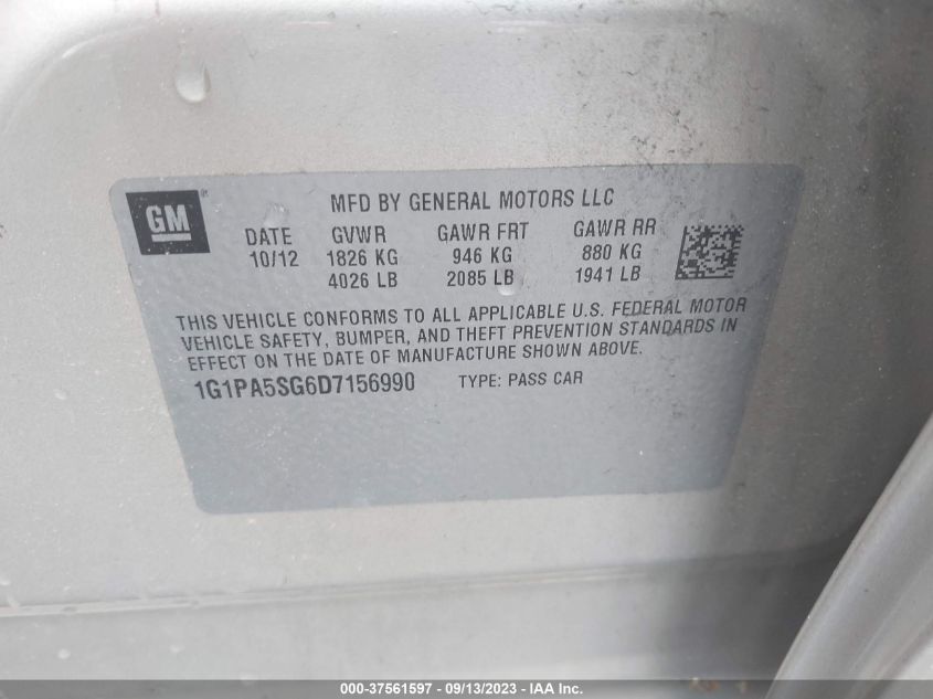 2013 CHEVROLET CRUZE LS - 1G1PA5SG6D7156990