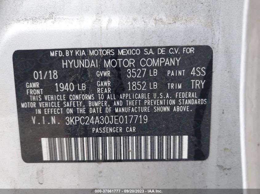 2018 HYUNDAI ACCENT SE/SEL - 3KPC24A30JE017719