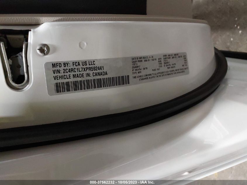 2023 CHRYSLER PACIFICA HYBRID TOURING L - 2C4RC1L7XPR592441
