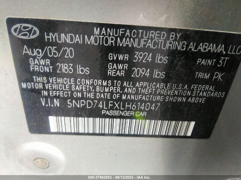 5NPD74LFXLH614047 Hyundai Elantra SE 9