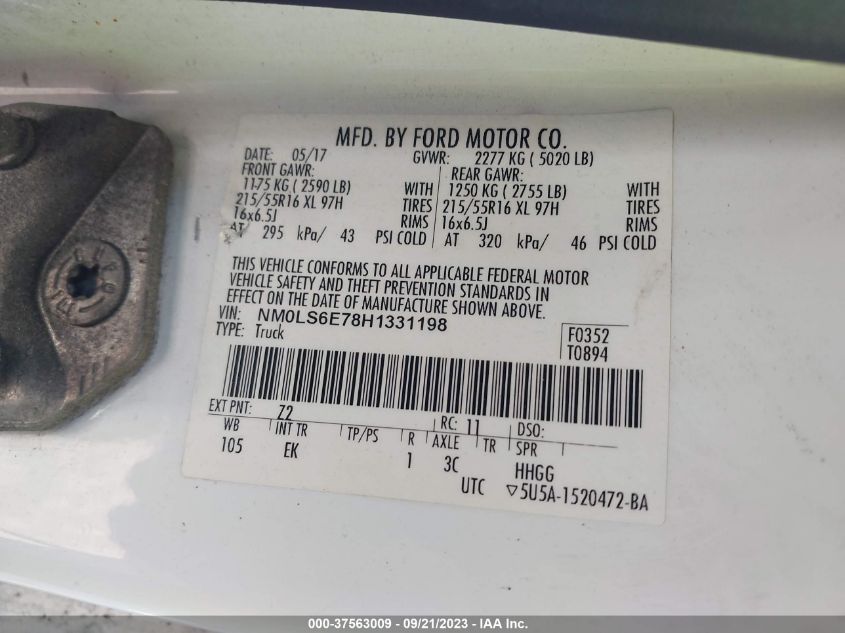 2017 FORD TRANSIT CONNECT VAN XL NM0LS6E78H1331198