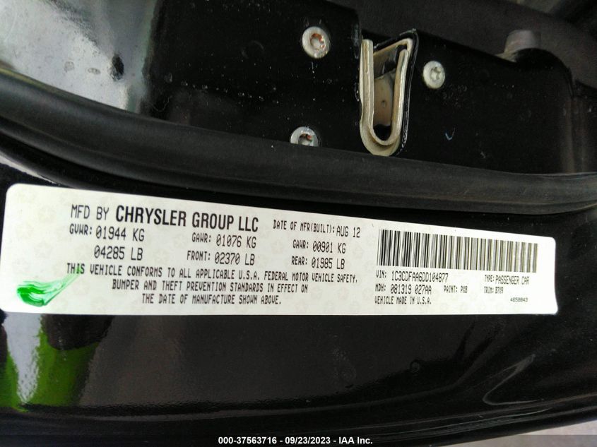 2013 DODGE DART SE - 1C3CDFAA6DD104877