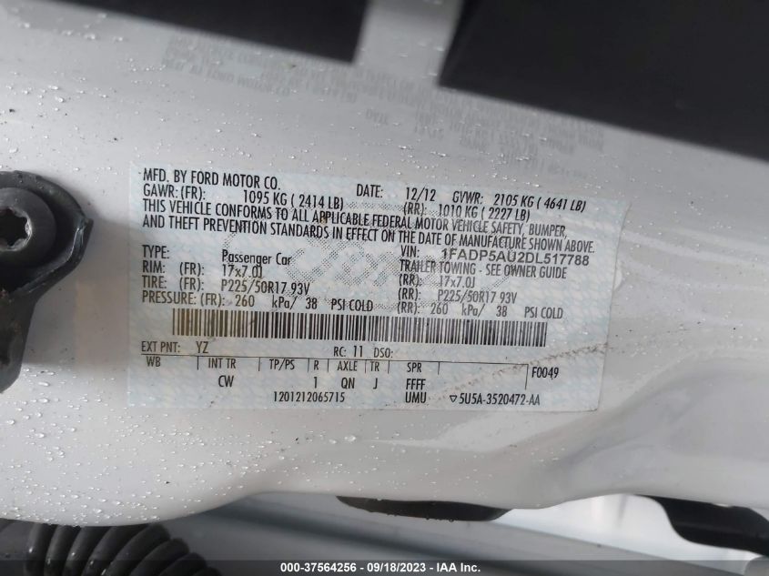 2013 FORD C-MAX HYBRID SE - 1FADP5AU2DL517788