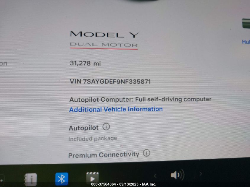 2022 TESLA MODEL Y PERFORMANCE - 7SAYGDEF9NF335871
