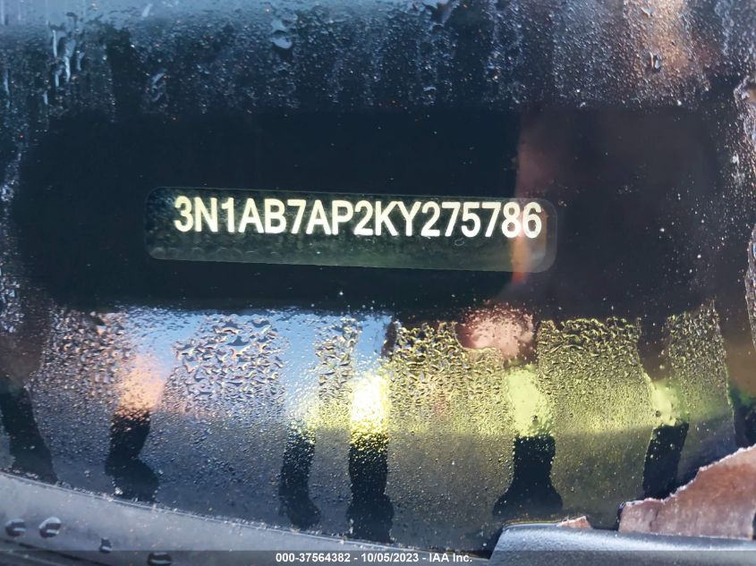 2019 NISSAN SENTRA S/SV/SR/SL - 3N1AB7AP2KY275786