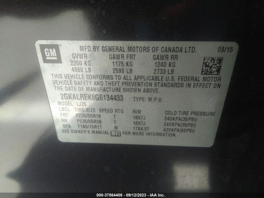 2016 GMC TERRAIN DENALI - 2GKALREK8G6134433