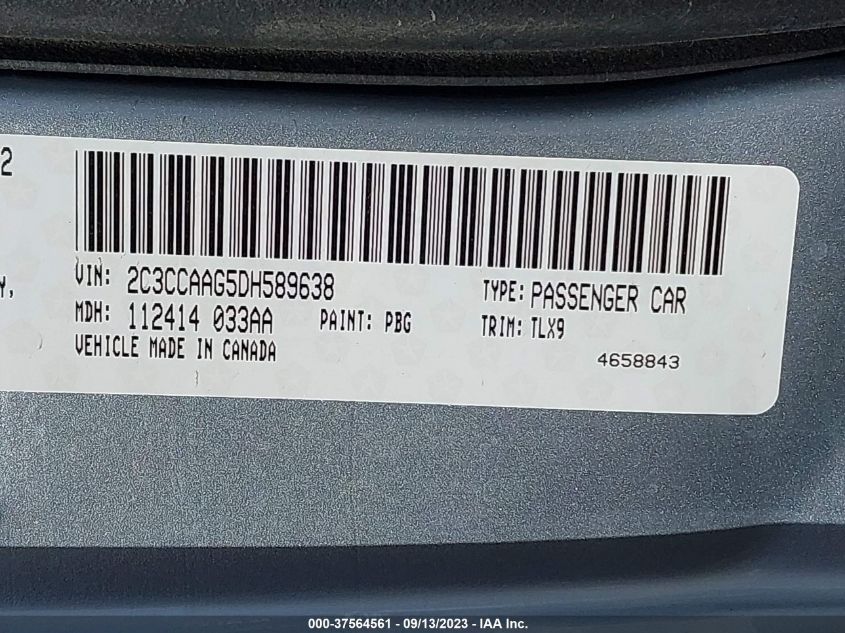 2013 CHRYSLER 300 - 2C3CCAAG5DH589638