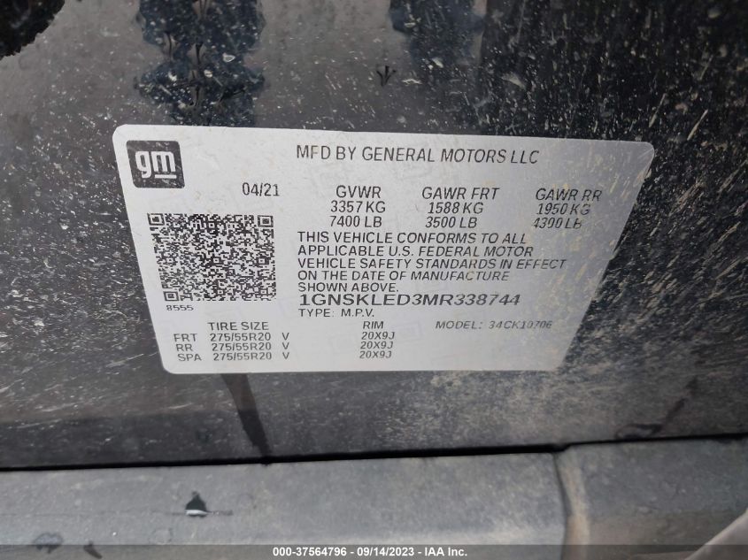 2021 CHEVROLET TAHOE COMMERCIAL - 1GNSKLED3MR338744
