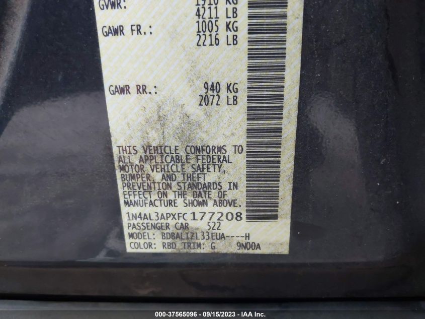2015 NISSAN ALTIMA 2.5 SV - 1N4AL3APXFC177208