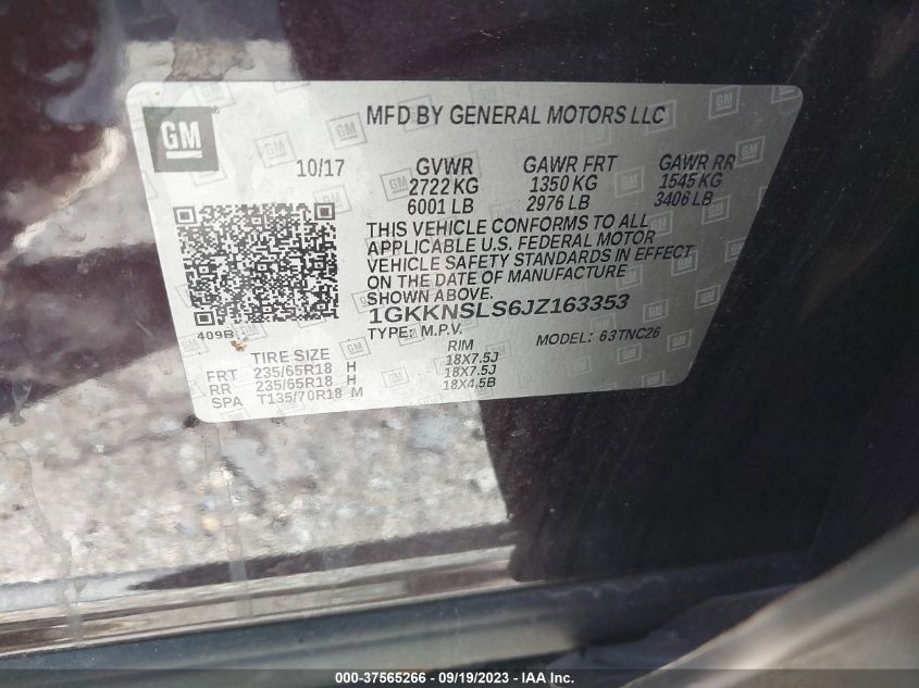 2018 GMC ACADIA SLE - 1GKKNSLS6JZ163353