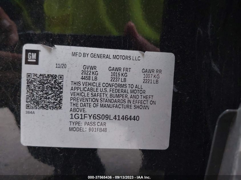 2020 CHEVROLET BOLT EV LT - 1G1FY6S09L4146440
