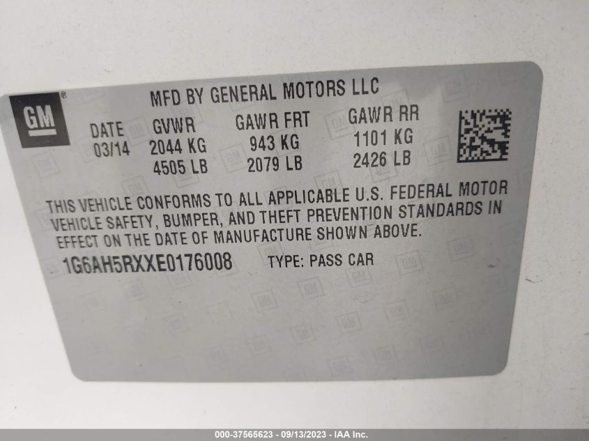 2014 CADILLAC ATS LUXURY - 1G6AH5RXXE0176008