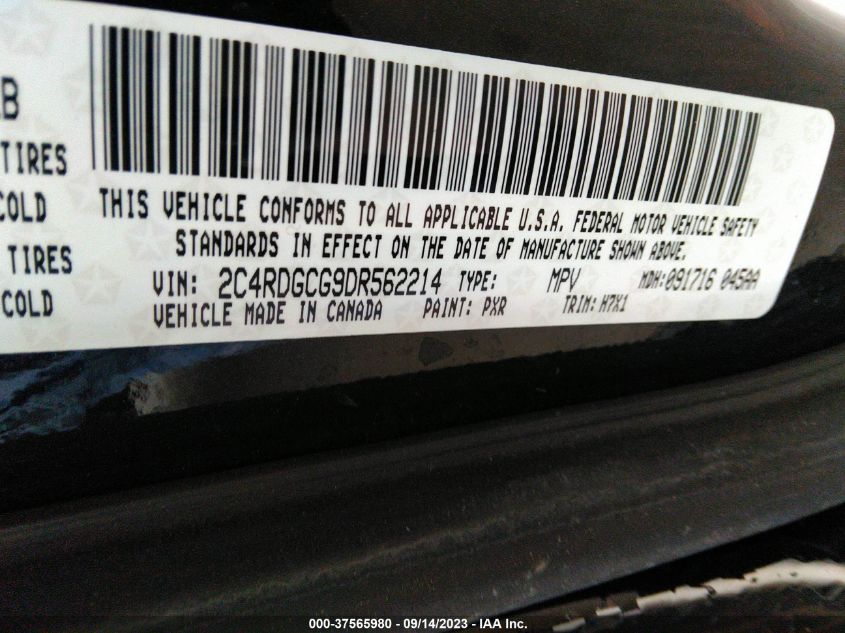 2013 DODGE GRAND CARAVAN SXT - 2C4RDGCG9DR562214