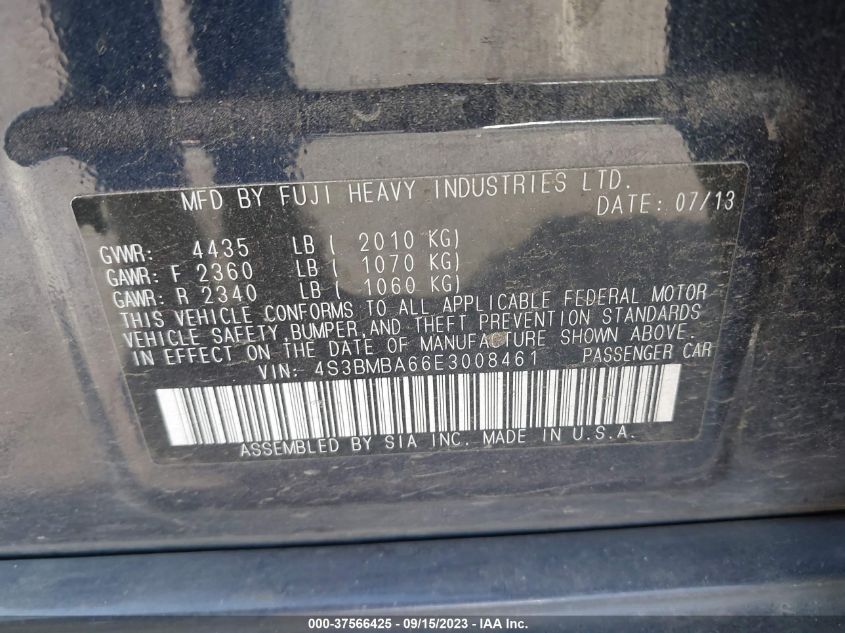 2014 SUBARU LEGACY 2.5I - 4S3BMBA66E3008461