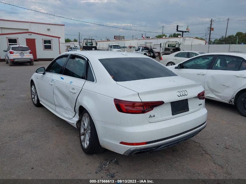 2019 AUDI A4 PREMIUM - WAUDNAF43KN016814