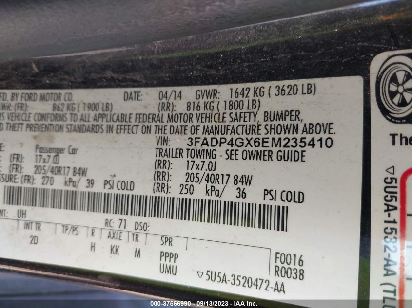 2014 FORD FIESTA ST - 3FADP4GX6EM235410