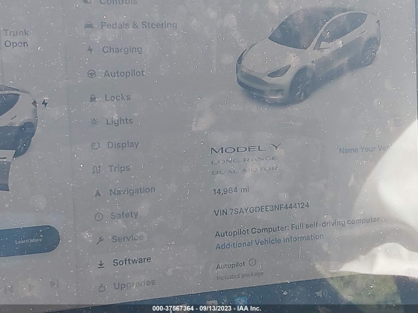 2022 TESLA MODEL Y - 7SAYGDEE3NF444124