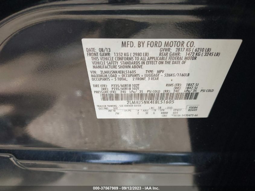 2014 LINCOLN MKT - 2LMHJ5NK4EBL51605