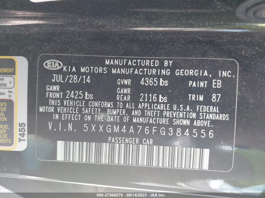 2015 KIA OPTIMA LX - 5XXGM4A76FG384556