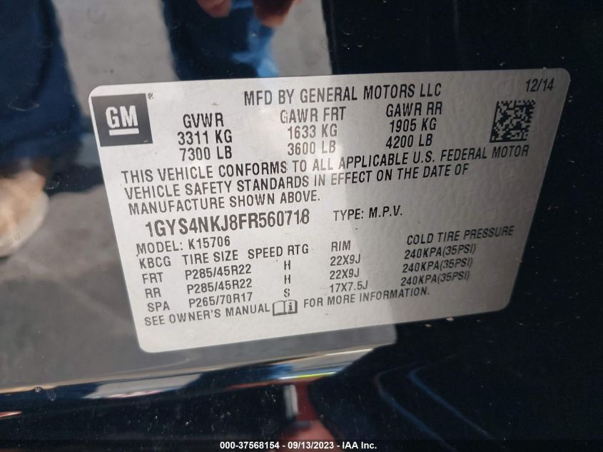 2015 CADILLAC ESCALADE PREMIUM - 1GYS4NKJ8FR560718