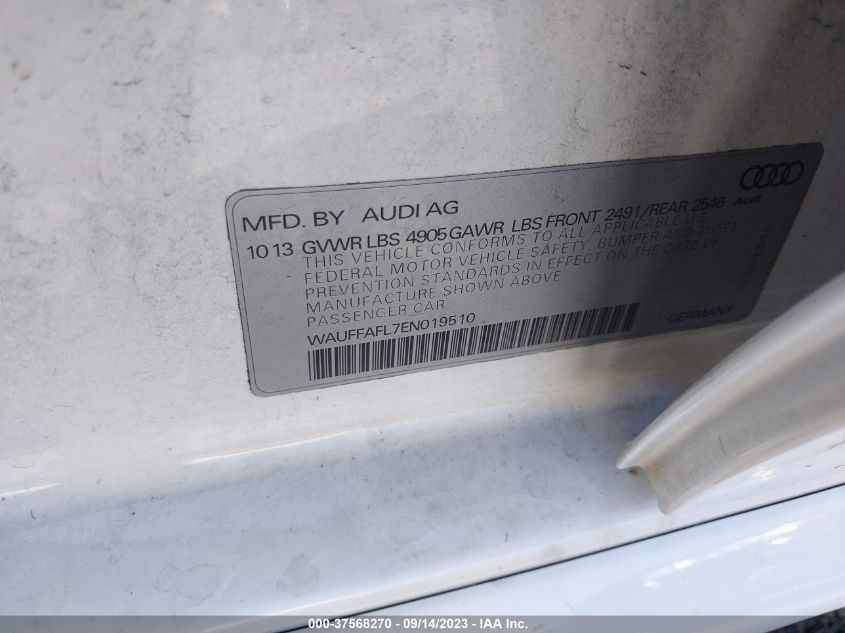2014 AUDI A4 PREMIUM PLUS - WAUFFAFL7EN019510