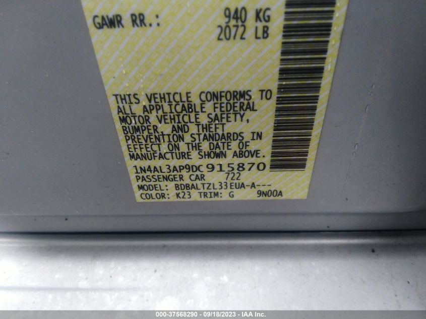 2013 NISSAN ALTIMA 2.5 SV - 1N4AL3AP9DC915870
