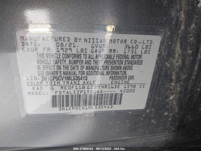 2021 NISSAN KICKS SV - 3N1CP5CV1ML535413