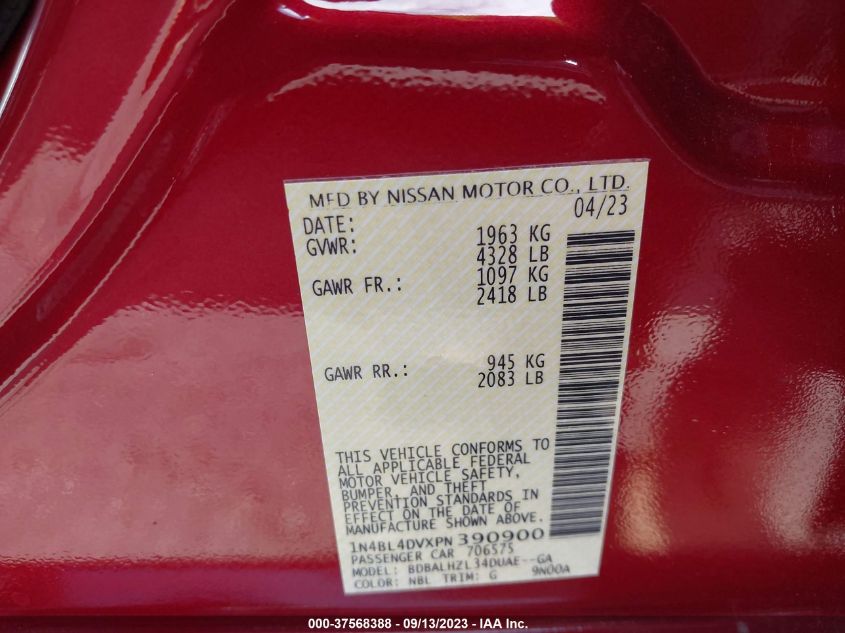 2023 NISSAN ALTIMA SV - 1N4BL4DVXPN390900