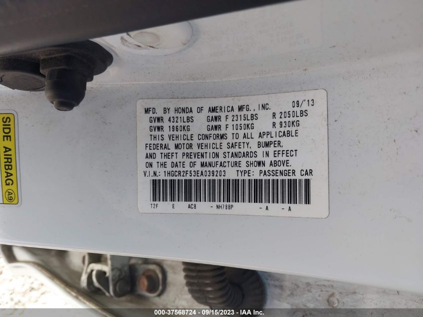 2014 HONDA ACCORD SEDAN SPORT - 1HGCR2F53EA039203