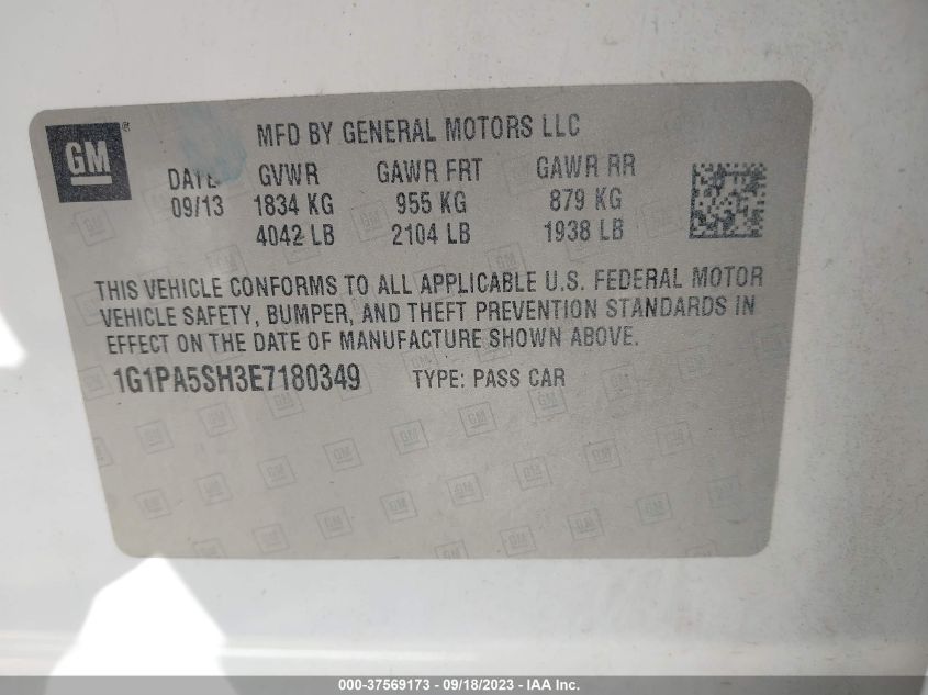 2014 CHEVROLET CRUZE LS - 1G1PA5SH3E7180349