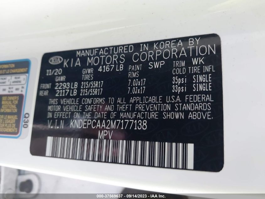 2021 KIA SELTOS LX - KNDEPCAA2M7177138