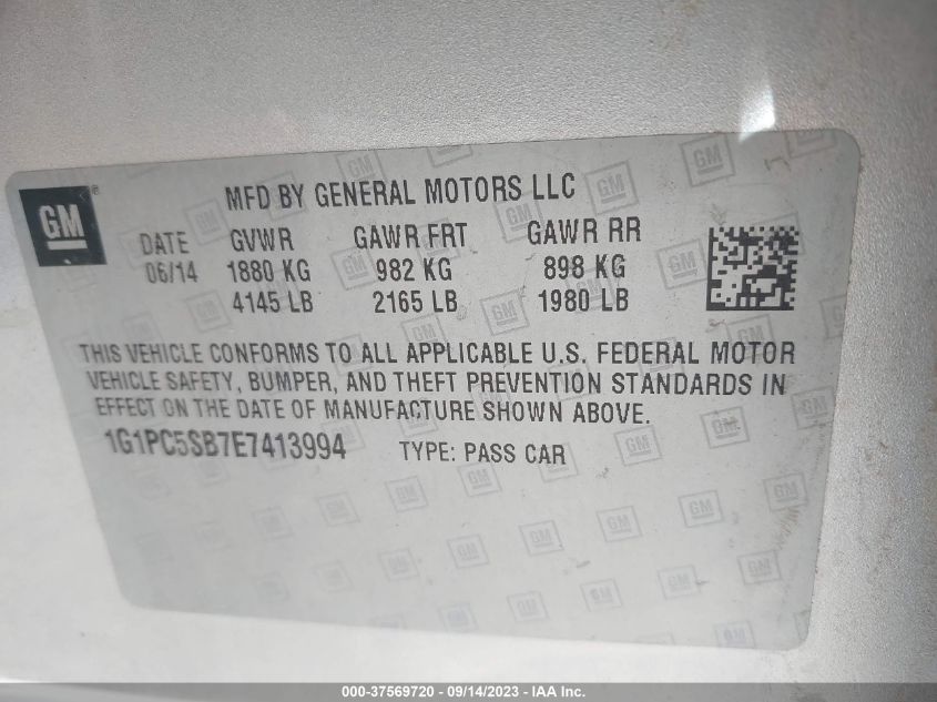 2014 CHEVROLET CRUZE 1LT - 1G1PC5SB7E7413994