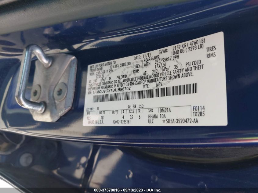 2013 FORD ESCAPE SE - 1FMCU9GX7DUB96702