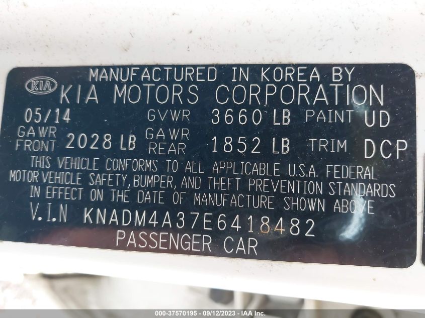 2014 KIA RIO LX - KNADM4A37E6418482